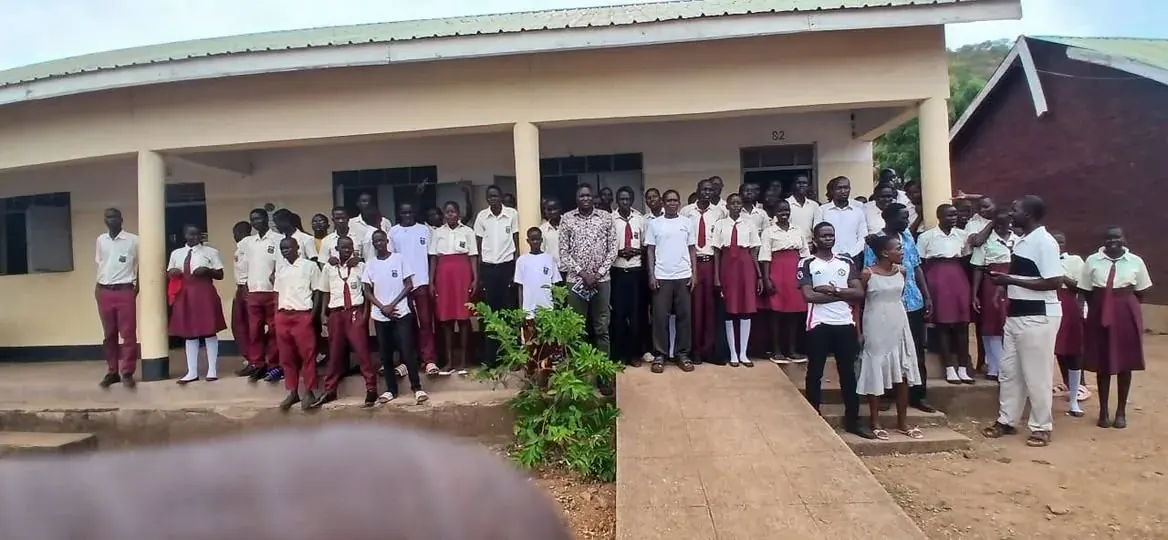 Director addressing learners during a courtesy visit to St. Thomas Secondary School in Kuron